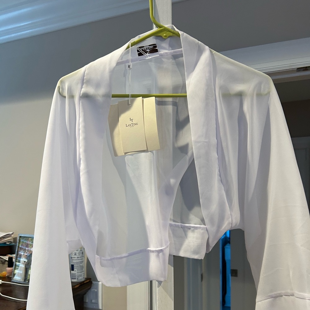 White Sheer Bolero Jacket
